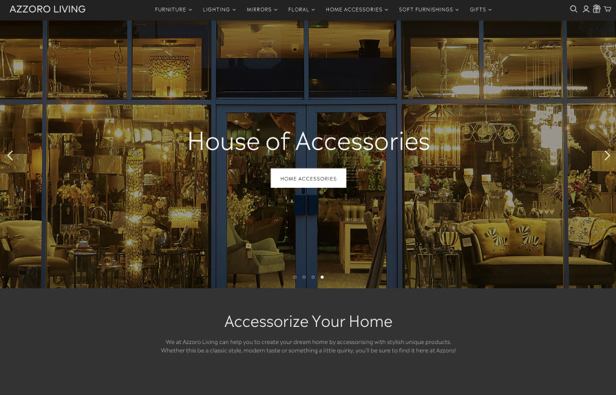 Azzoro Living website page