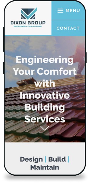 Dixon Group website page on a mobile