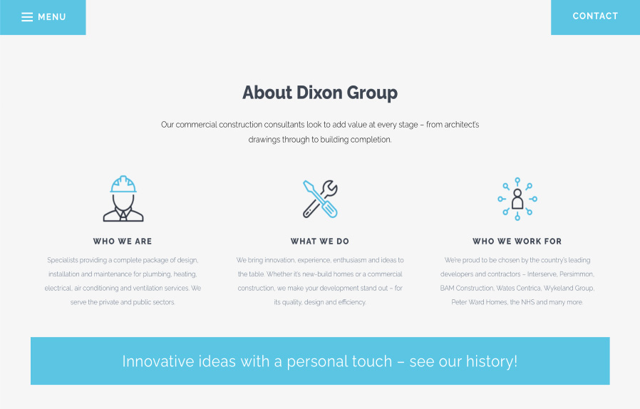 Dixon Group website page