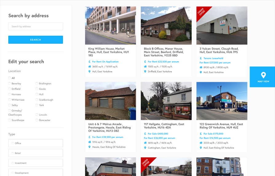 Garness Jones property search website page