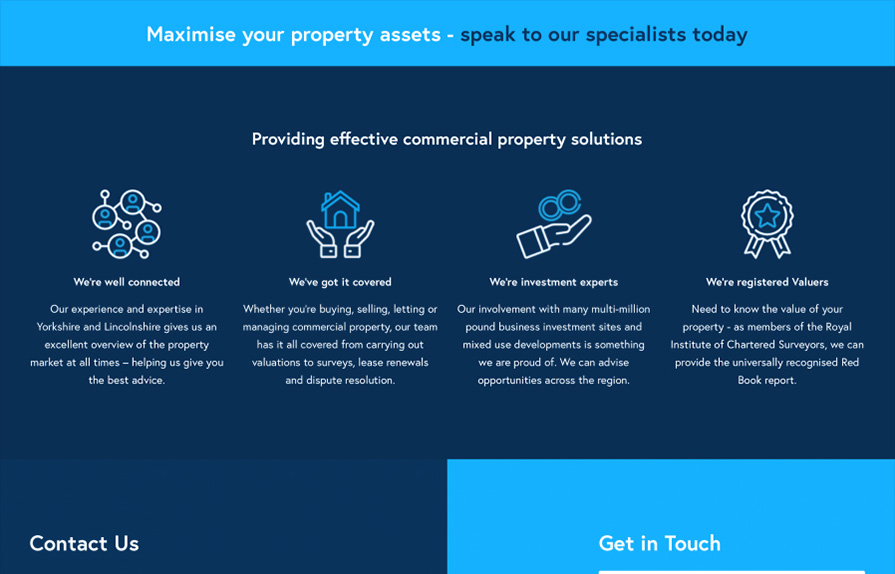 Garness Jones commercial property website page