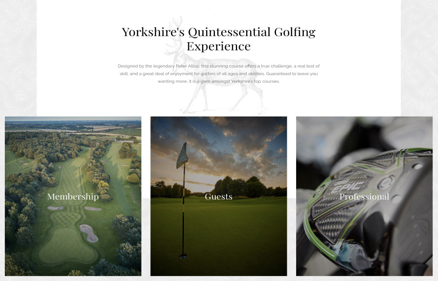 Hessle Golf Club website page