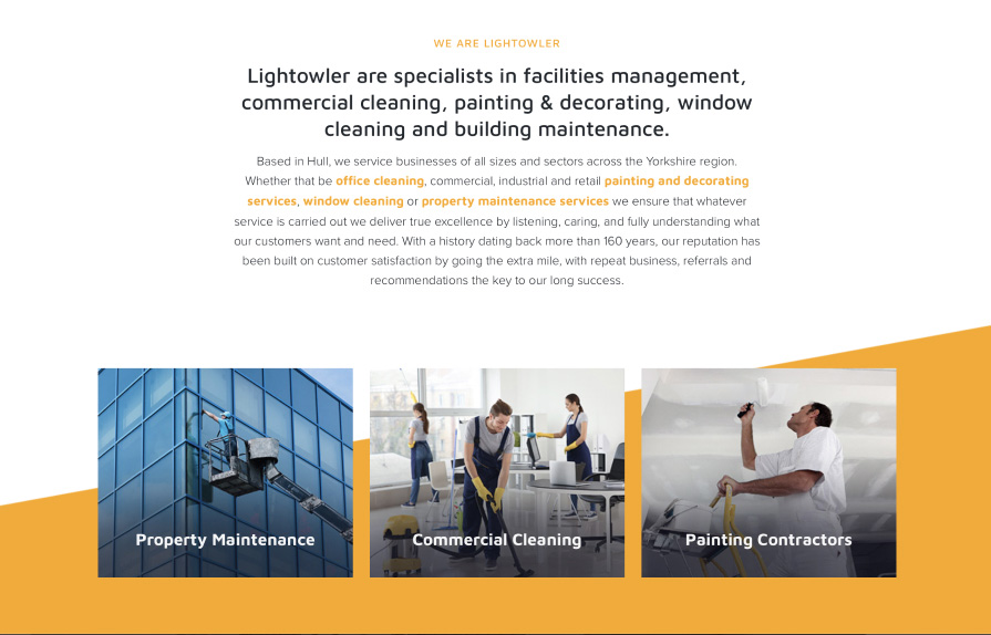 Lightowler website page