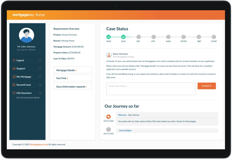 Mortgage Key Portal Screenshot