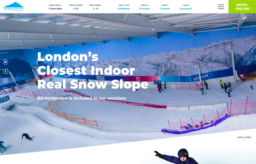 Snow Centre website page