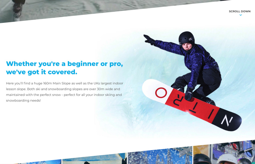 Snow Centre website page