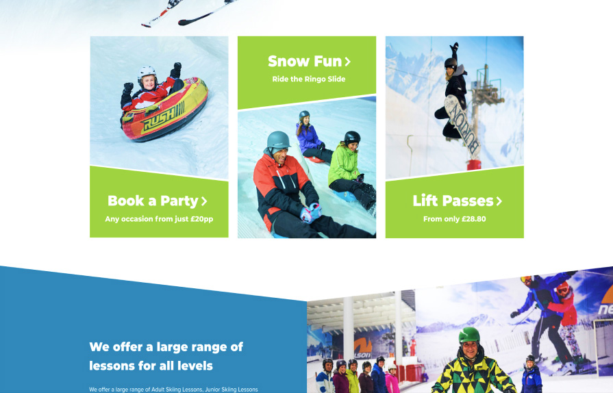 Snow Centre website page